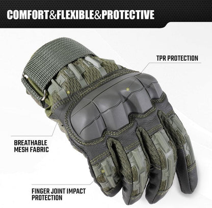Tactical Gloves for Men - WTACTFUL Rubber Guard Touchscreen | Airsoft, Motorcycle, Hunting
