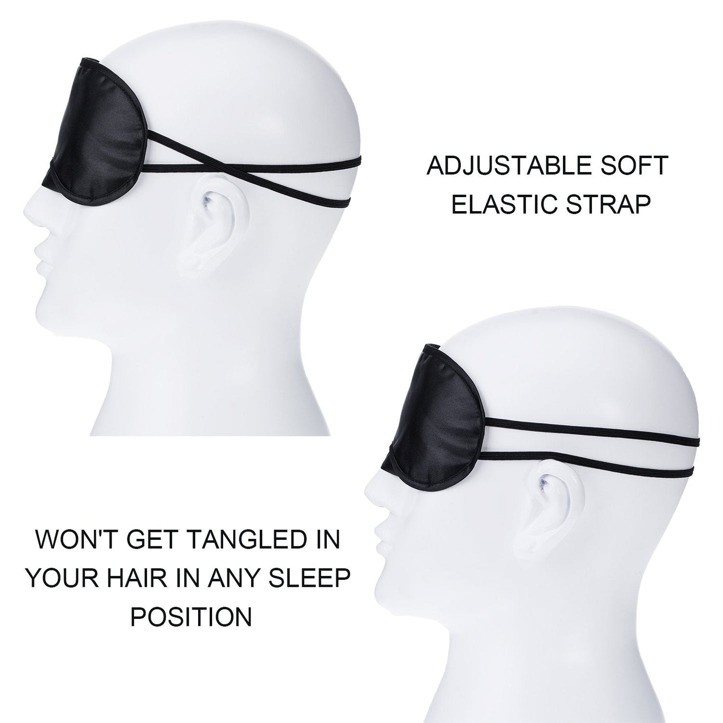 (Black) - Hicarer 30 Pieces Eye Mask Polyester Fabric Shade Cover Blindfold with Nose Pad and Adjustable Strap for Travel Sleep Or Party Game (Black)