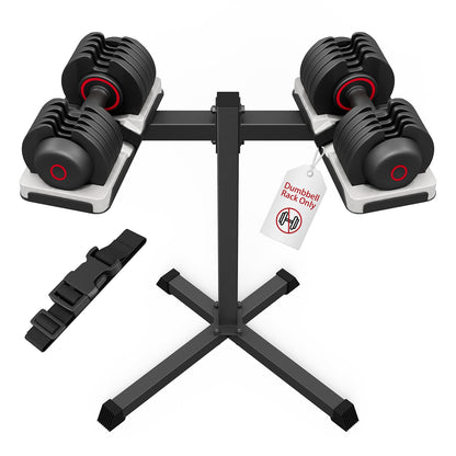 Jusgym Adjustable Dumbbell Stand, 35" Height Adjustable Dumbbell Rack, 300LBS Capacity Home Gym Storage Rack with 90°Rotating Platform（Rack Only）