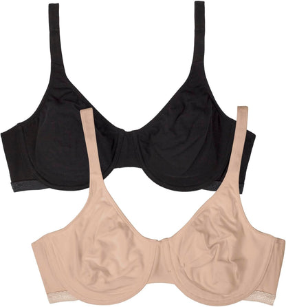 Fruit of the Loom Women's Multi-Pack Unlined Underwire Cotton Bra
