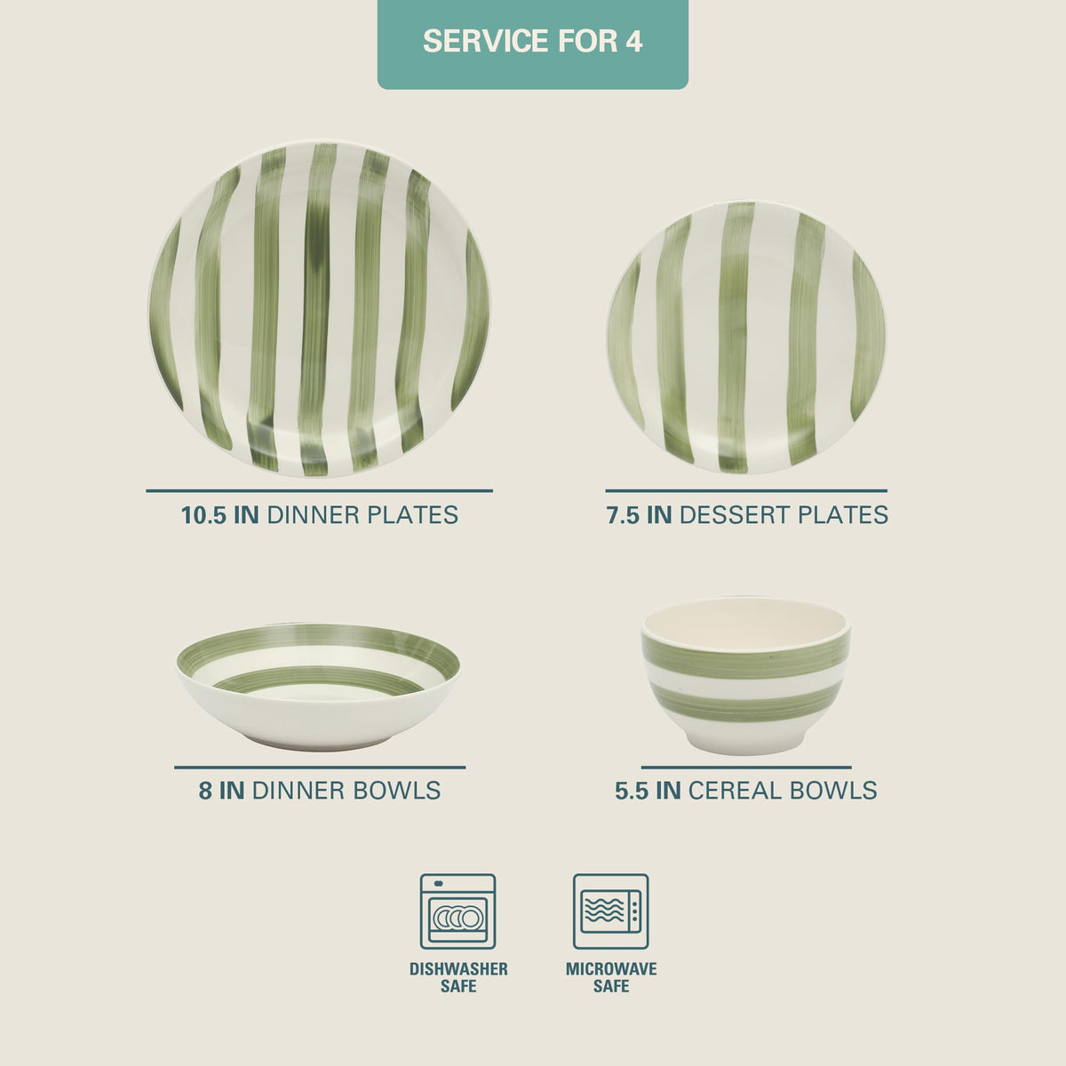 Gibson Home Queenslane 16 Piece Double Bowl Plates and Bowls Dinnerware Sets - Matte Blue