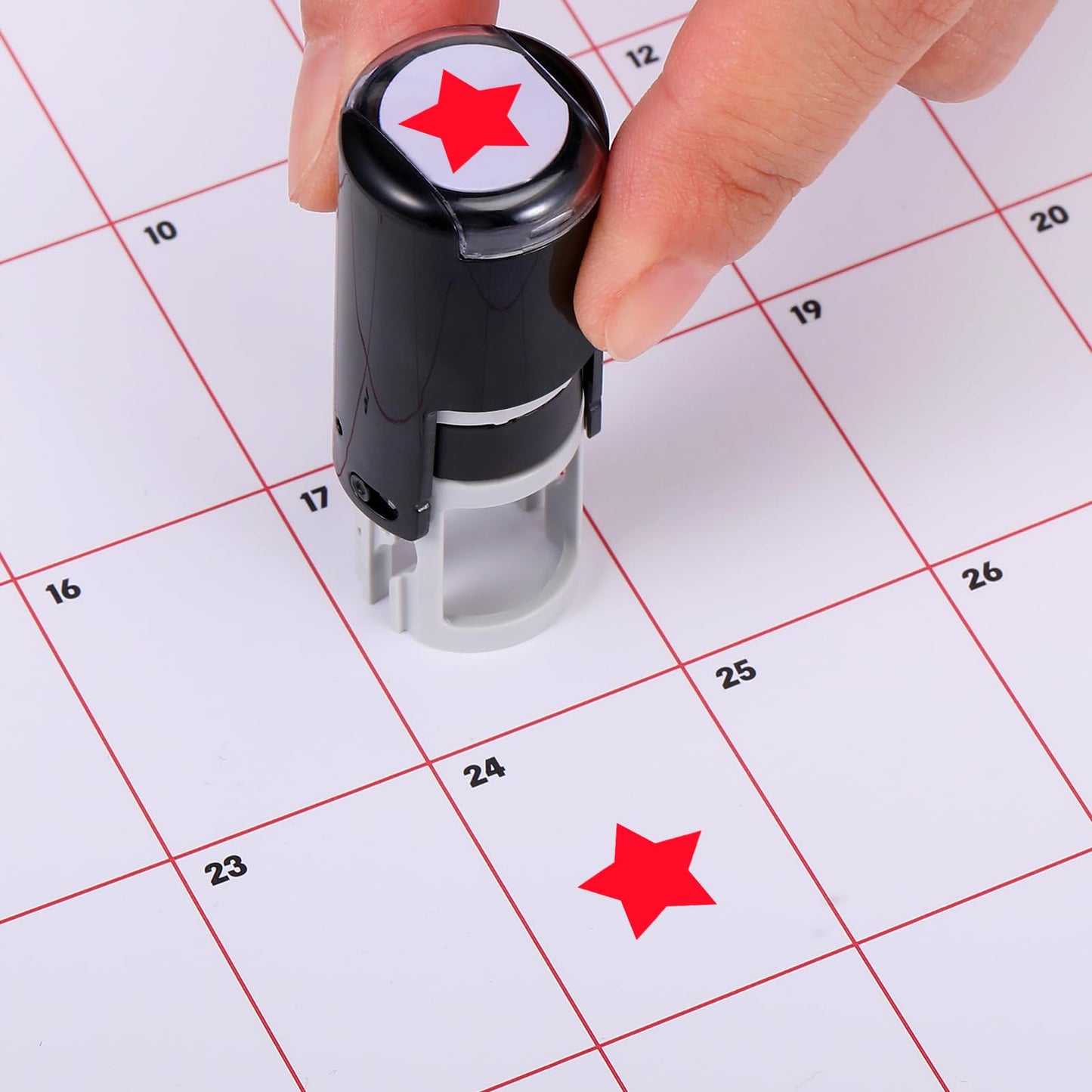 Supervitae 2 Pack Solid Star Print Stamps Red Ink Star Stamper Mini Self Inking Stamps for Classroom Party Educational Learning Activities Craft Supplies
