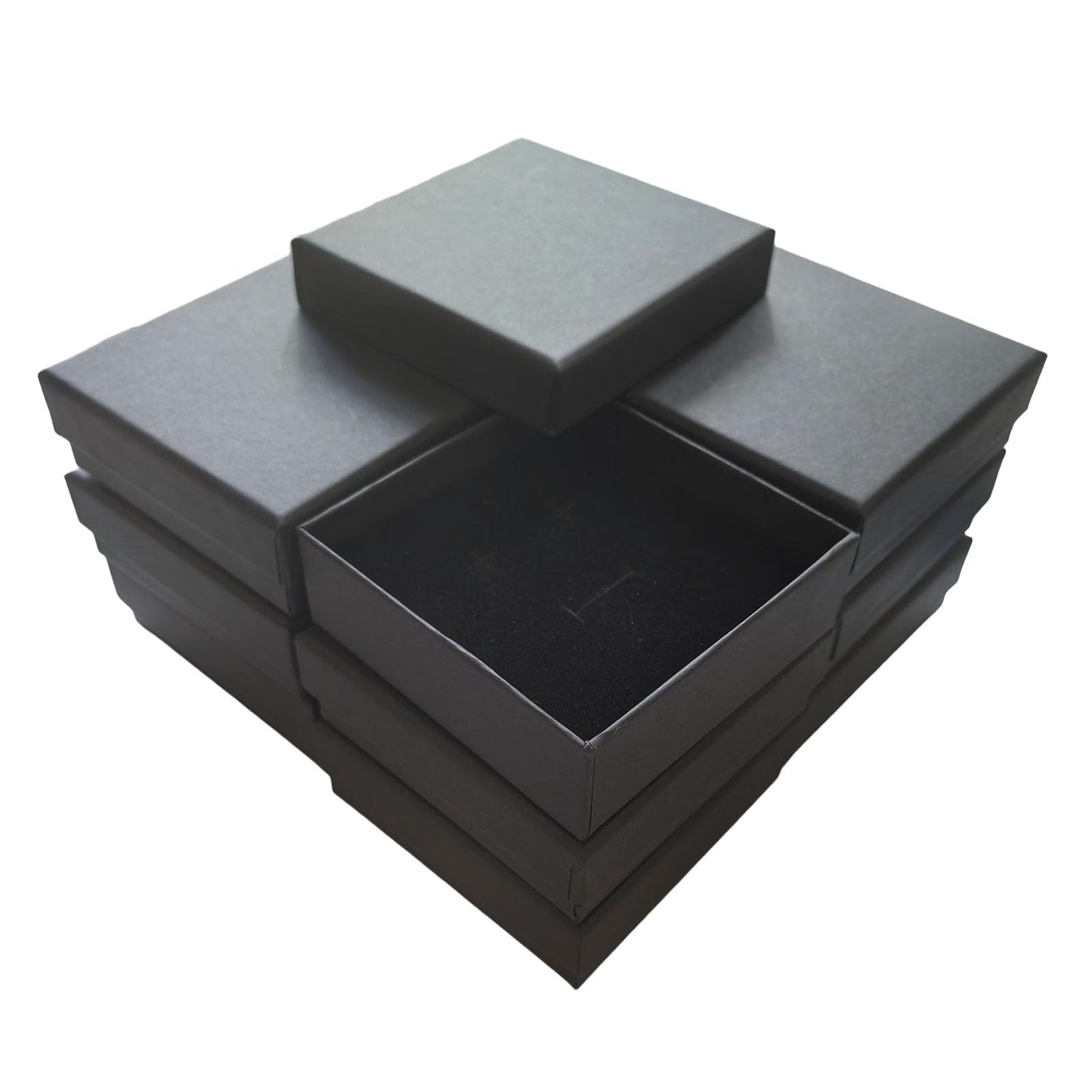 ARTISAMILY Christmas Gift Boxes for Presents 12pcs Black Earring Bracelet Necklace Box Jewelry Boxes 3.5" x3.5" x1" Cotton Fill Paper Jewelry Box Case for Birthday Wedding Shipping Storage