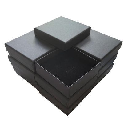 ARTISAMILY Christmas Gift Boxes for Presents 12pcs Black Earring Bracelet Necklace Box Jewelry Boxes 3.5" x3.5" x1" Cotton Fill Paper Jewelry Box Case for Birthday Wedding Shipping Storage