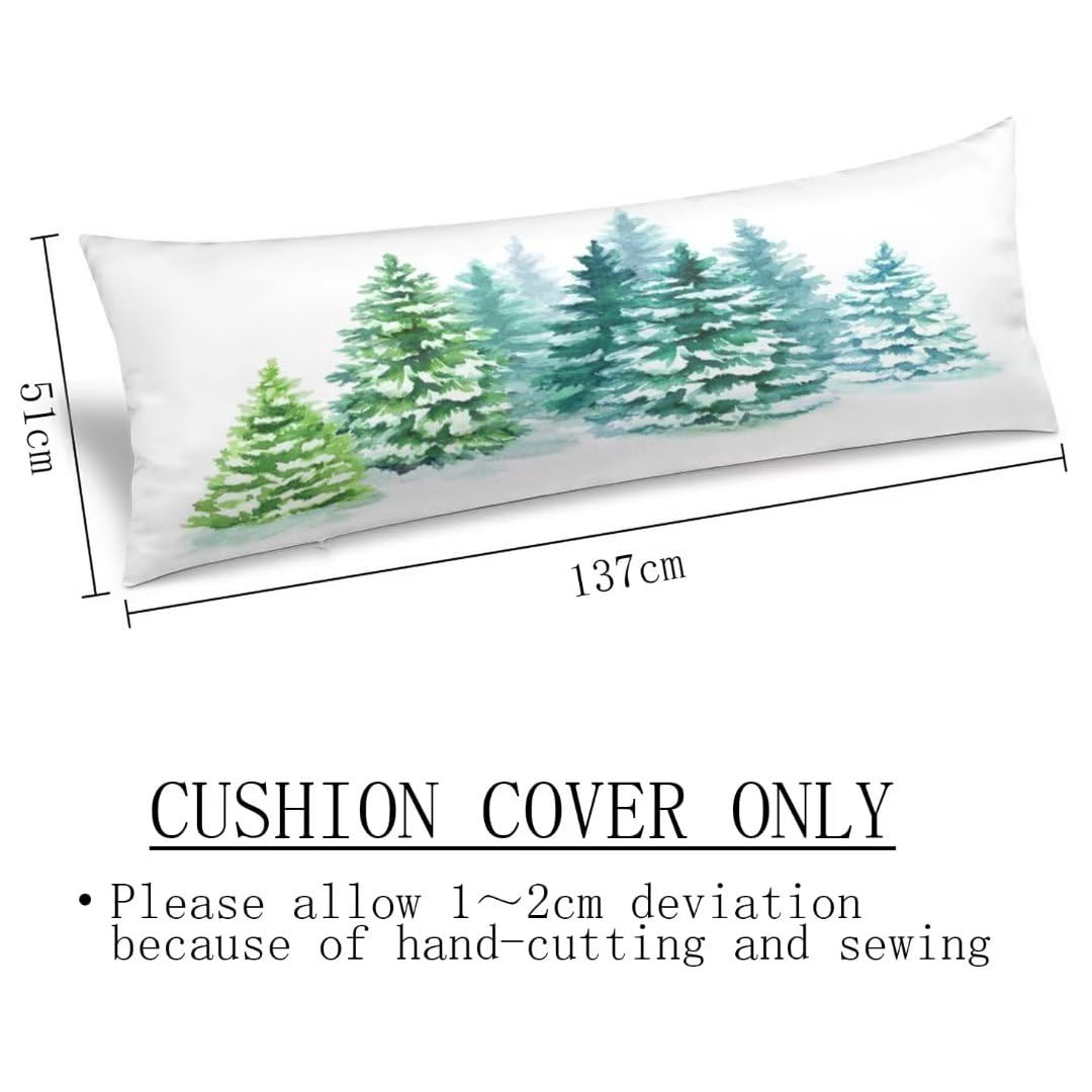 Christmas Body Pillow Cover Christmas Tree Xmas Winter Hohiday Throw Pillow Covers Long Pillow Case Protector with Zipper Decorative Rectangle Bed Pillowcases for Bedroom,Couch,Home Gifts 20"x54"