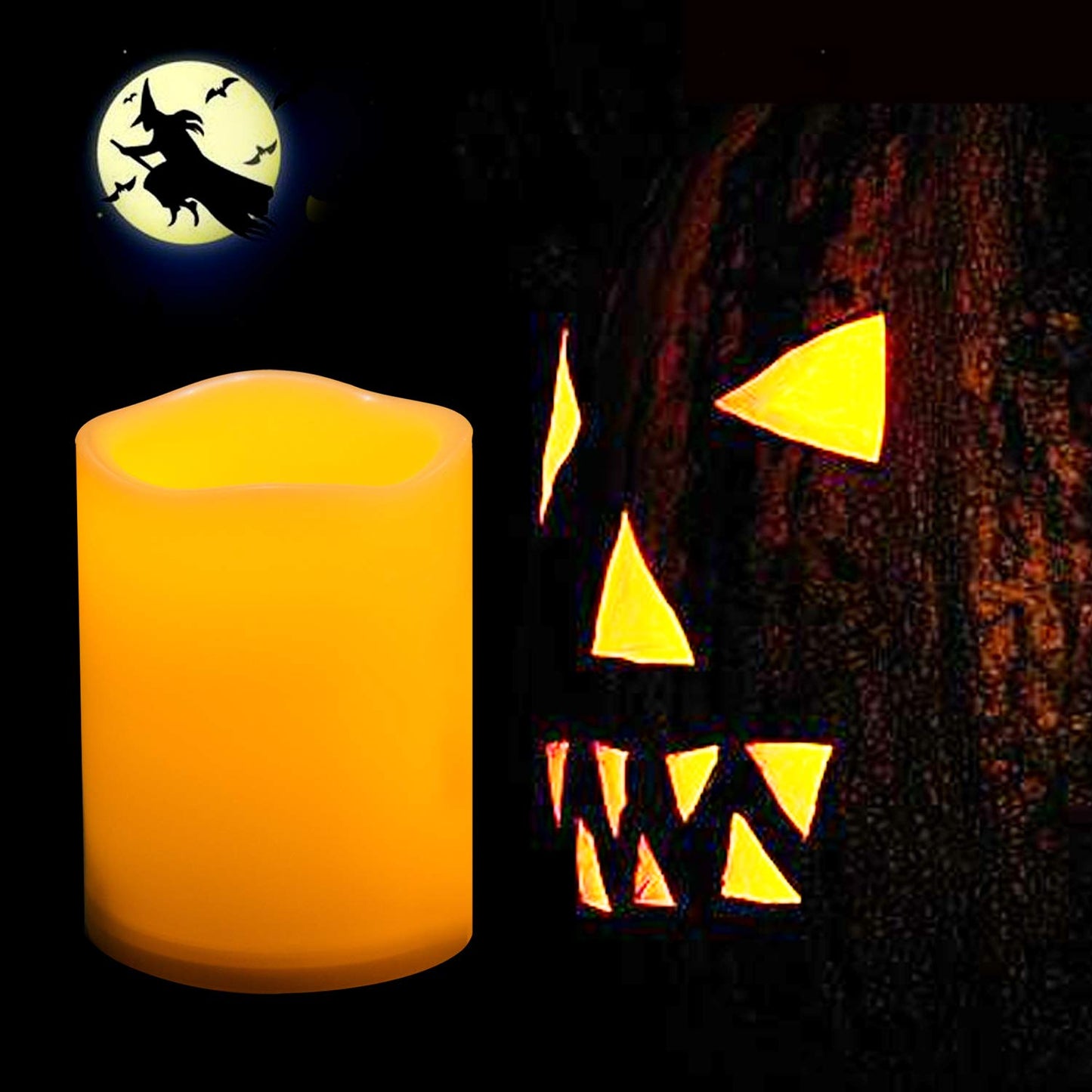Waterproof Outdoor Flameless LED Candles - with Remote and Timer Realistic Flickering Battery Operated Electric Plastic Resin Pillar Candles for Christmas Decoration 2-Pack 3”x5”