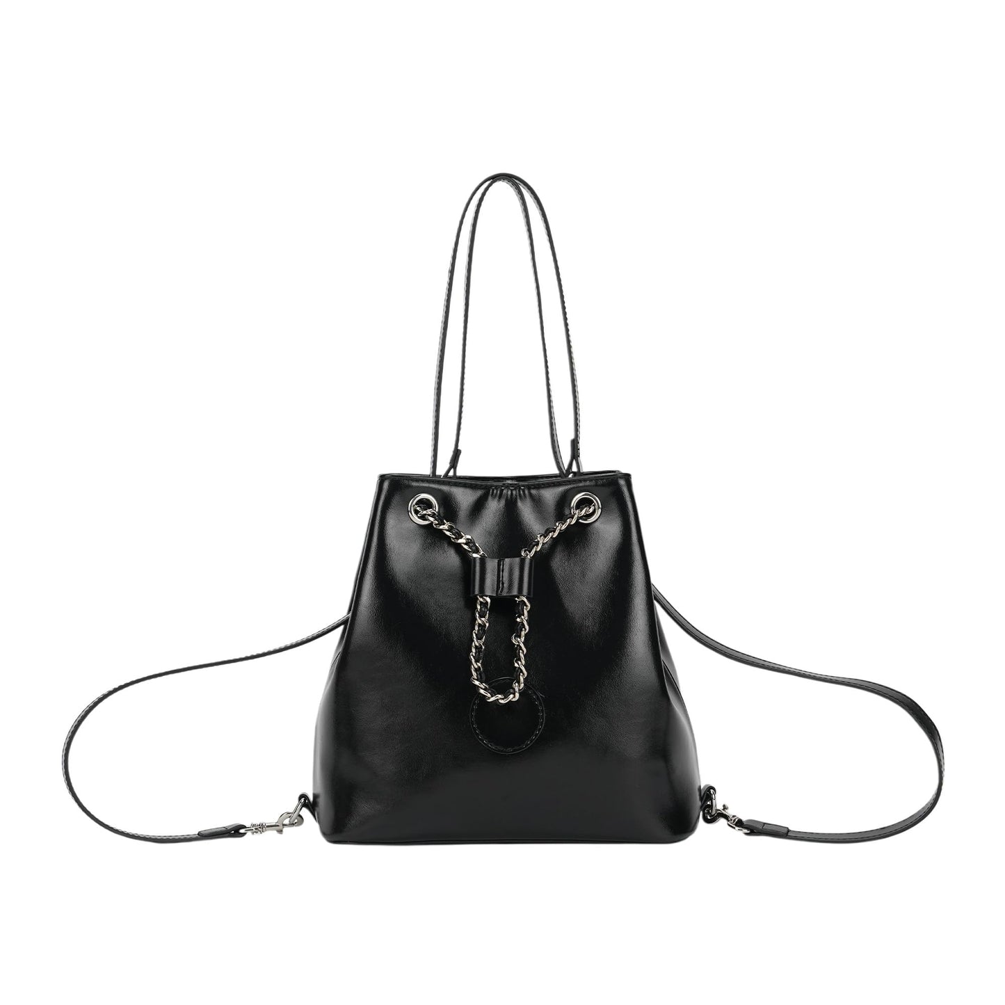 Goinsound Bucket Bag for Women, Vegan Leather Drawstring Tote with 2 Convertible Straps, Casual Crossbody Handbag