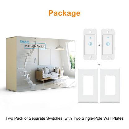 Milfra Smart Light Switch Single-Pole,Smart Switch 2024 New Model 10A,Compatible with Alexa, Siri and Assistant,Voice and Remote Control,Neutral Wire Required,No Hub Required