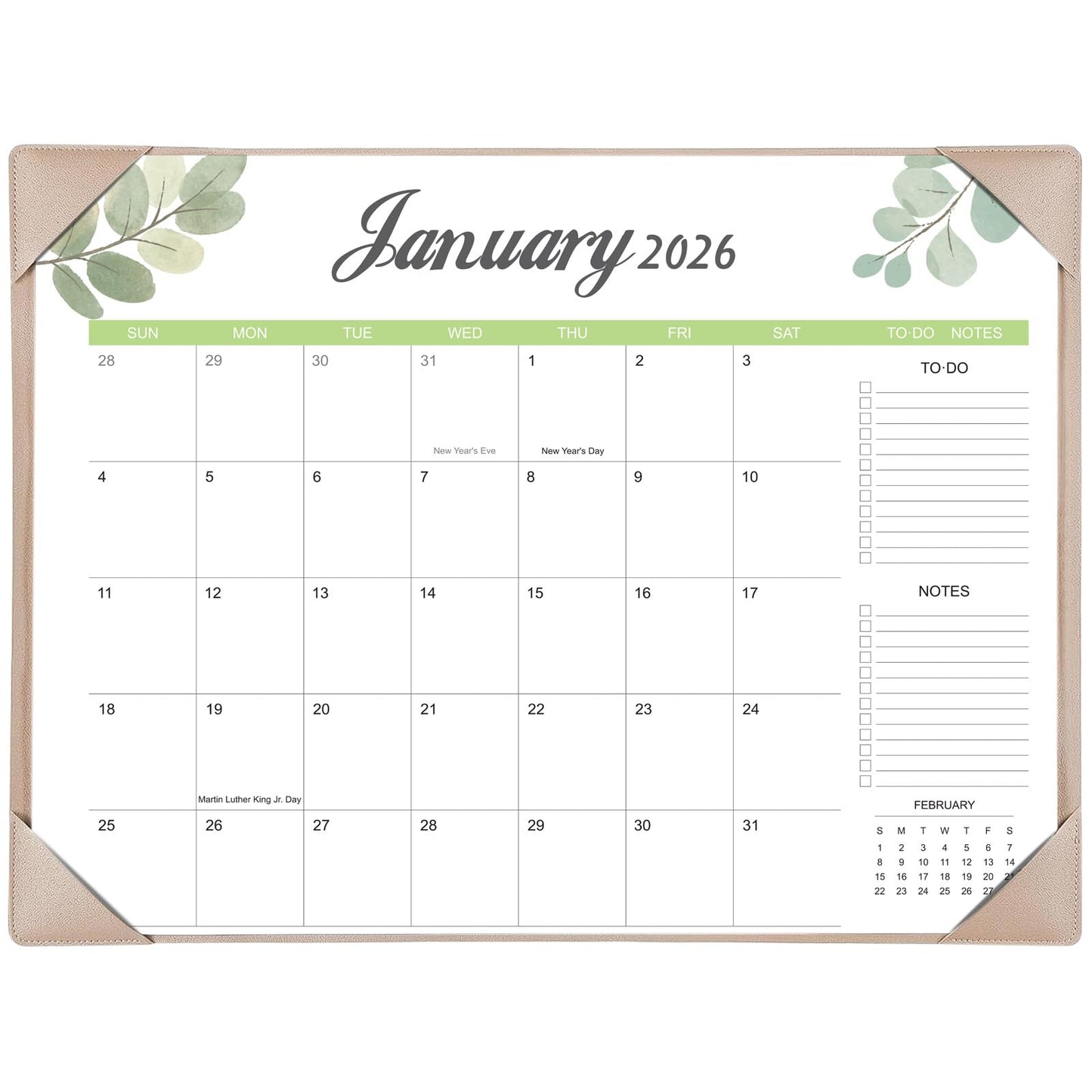 Desk Calendar 2026-2027 with Desk Mat – 22" x 17" Large Desk Pad Calendar Runs from January 2026 to June 2027, Office Supplies Desktop Monthly Calendar for Home & Office