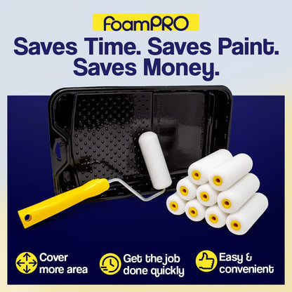 FoamPRO 163-P, 165-5 | 4” Fine Finish Foam Roller Refills (5 Pack) | Foam Paint Roller Covers | Home Painting Supplies & Paint Tools