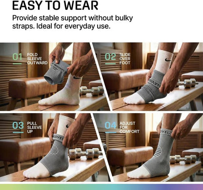 Modvel Ankle Brace Compression Sleeve - Foot & Ankle Support Socks for Sprains, Tendonitis & Arthritis | Unisex Design
