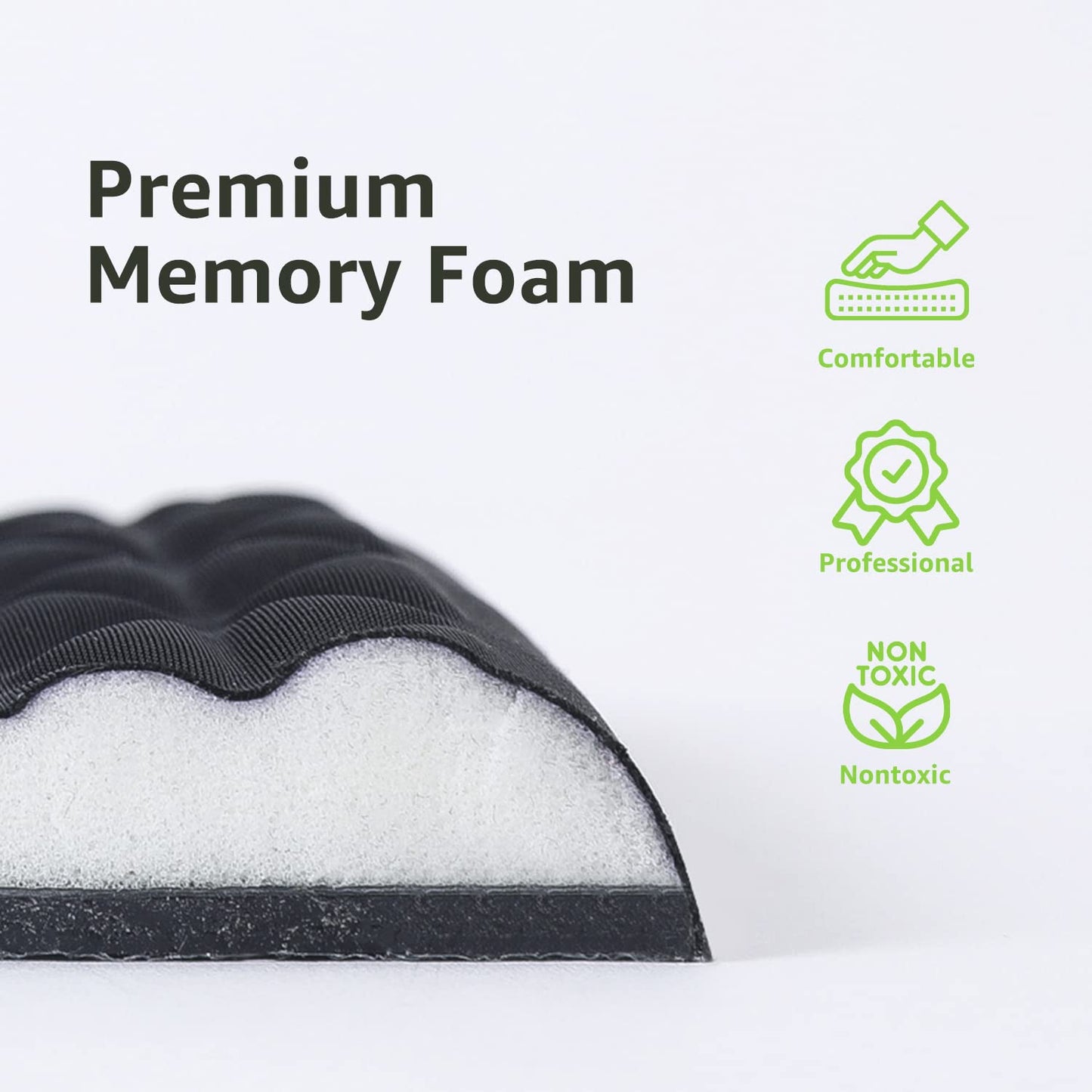 LargeLeaf Ergonomic Wrist & Elbow Rest Pad for Desk with Memory Foam & Non-Slip Base, Relieve Elbow Pain Armrest Wrist Support(6.3 * 4.3 inch, Black, 2pcs)