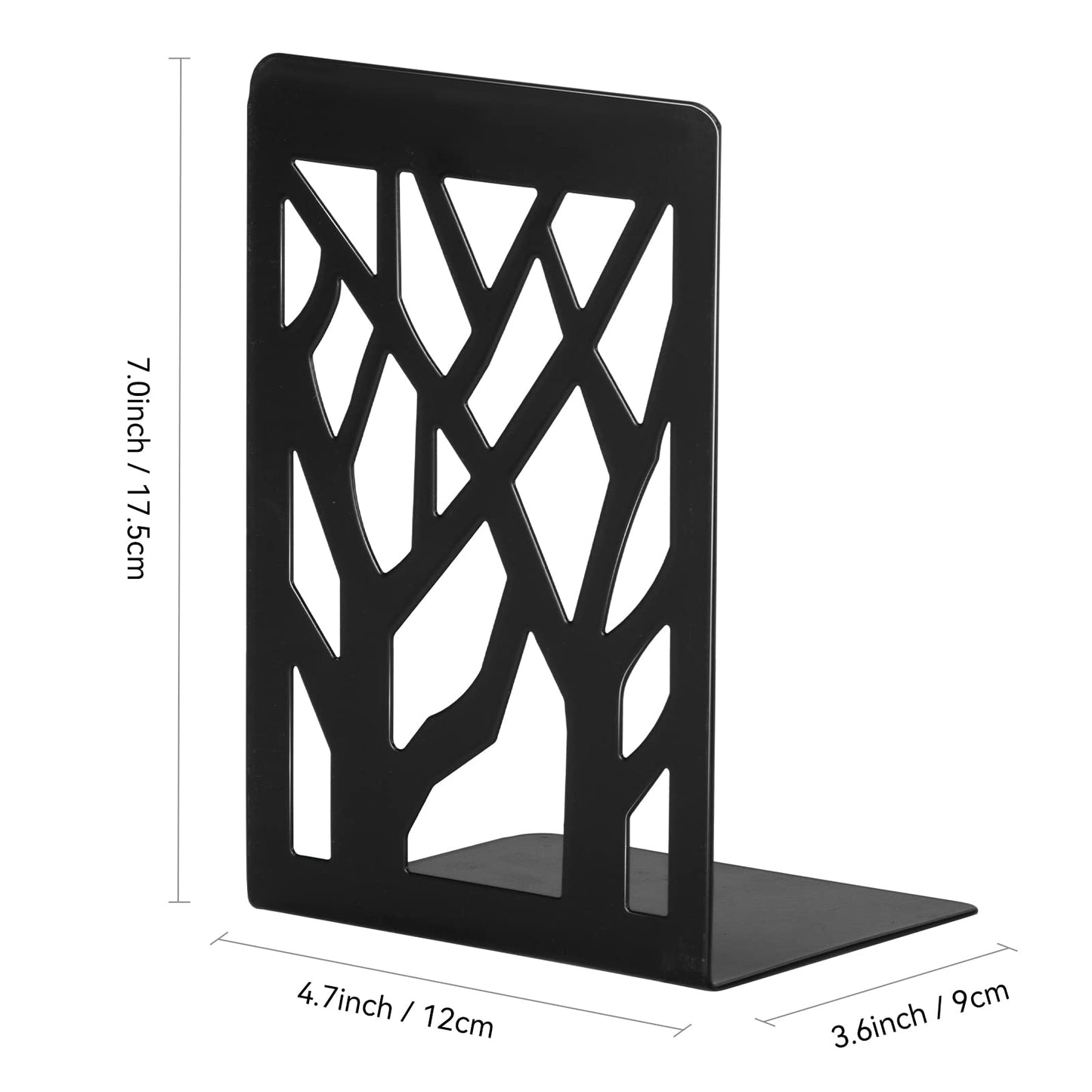 Book Ends, Bookends, Bookends for Shelves, Bookend, Book Ends for Heavy Books, Black Metal Book Shelf Holder Home Decorative, Book Stoppers for Shelves 3 Pair