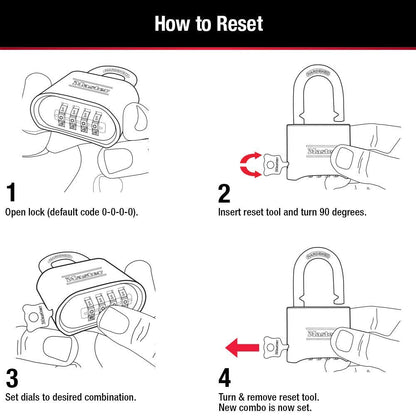 Master Lock Brass Combination Padlock for Indoor and Outdoor use with Resettable Combination for Gym Locker, Gate, Fence, or Shed Lock, 175D