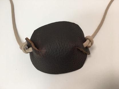 Desert Sand Paracord and Leather Cupped Pouch Shepherd Sling Handmade by David The Shepherd