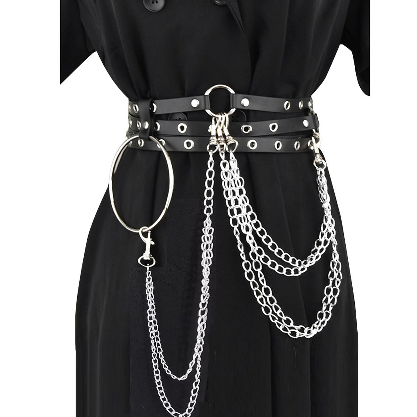 Punk Leather Body Chains Sexy Body Harness Chains Waist Chain Rave Nightclub Party Body Jewelry for Women