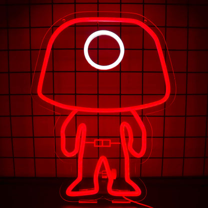 TOPQUALI Masked Worker Neon Sign for Wall Decor,Dimmable Led Neon Lights for Game Room Decorations,11.8 * 15.7Inch,Suitable for Home Bars,Game Rooms,Man Cave,Christmas Birthday Gifts