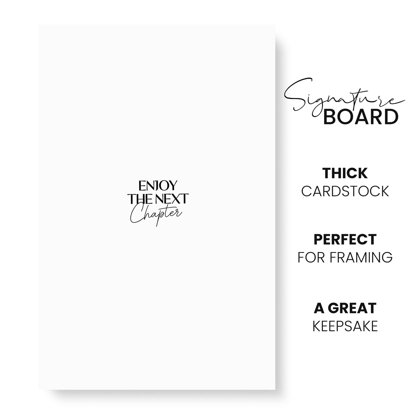 Karto Retirement Signature Board for Party - Party Supplies, Guest Book, Signing Board, Or Card Alternative - Poster Size 11x17 (Unframed) - Next Chapter
