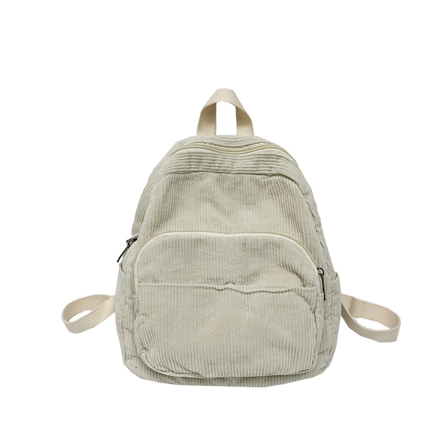 Eagerrich Small Mini Backpack Purse for Women Travel Corduroy Bag for Women Cute Aesthetic(White)