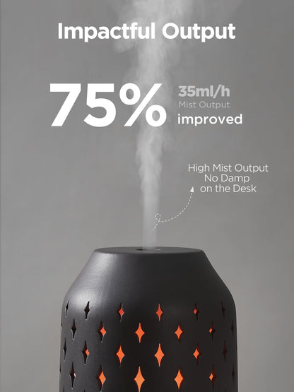 InnoGear Aromatherapy Diffuser, 150ml Ceramic Diffuser Ultrasonic Humidifier Cool Mist Essential Oil Diffusers for Home Air Diffuser with 2 Mist Modes Waterless Auto Off, White