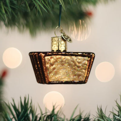 Old World Christmas Peanut Butter Cup Glass Blown Ornament for Christmas Tree, Handcrafted Holiday Decoration, Candy Collection