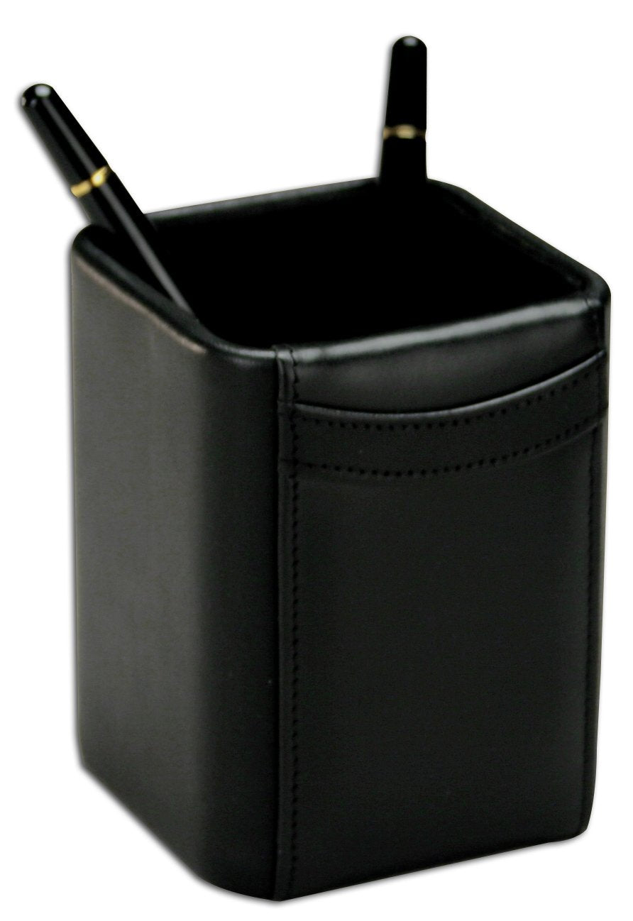 Dacasso Black Leather Pencil Cup