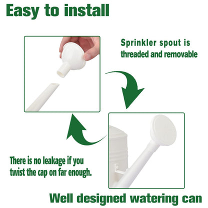 OKREK Plastic Watering Can for Indoor Plants Outdoor Garden Flowers - House Plant Watering Can with Sprinkler Head (1/2 Gallon, White)