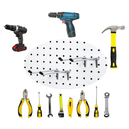 Nlmyt 10 Pcs Pegboard Hooks, 6 Inch Peg Board Hooks, Pegboard Pegs Accessories with Rubber Tipped, Double Peg Hook Fit 1/4” Hole, Heavy Duty Tool Utility Hook for Hanging Tools, Bags and More