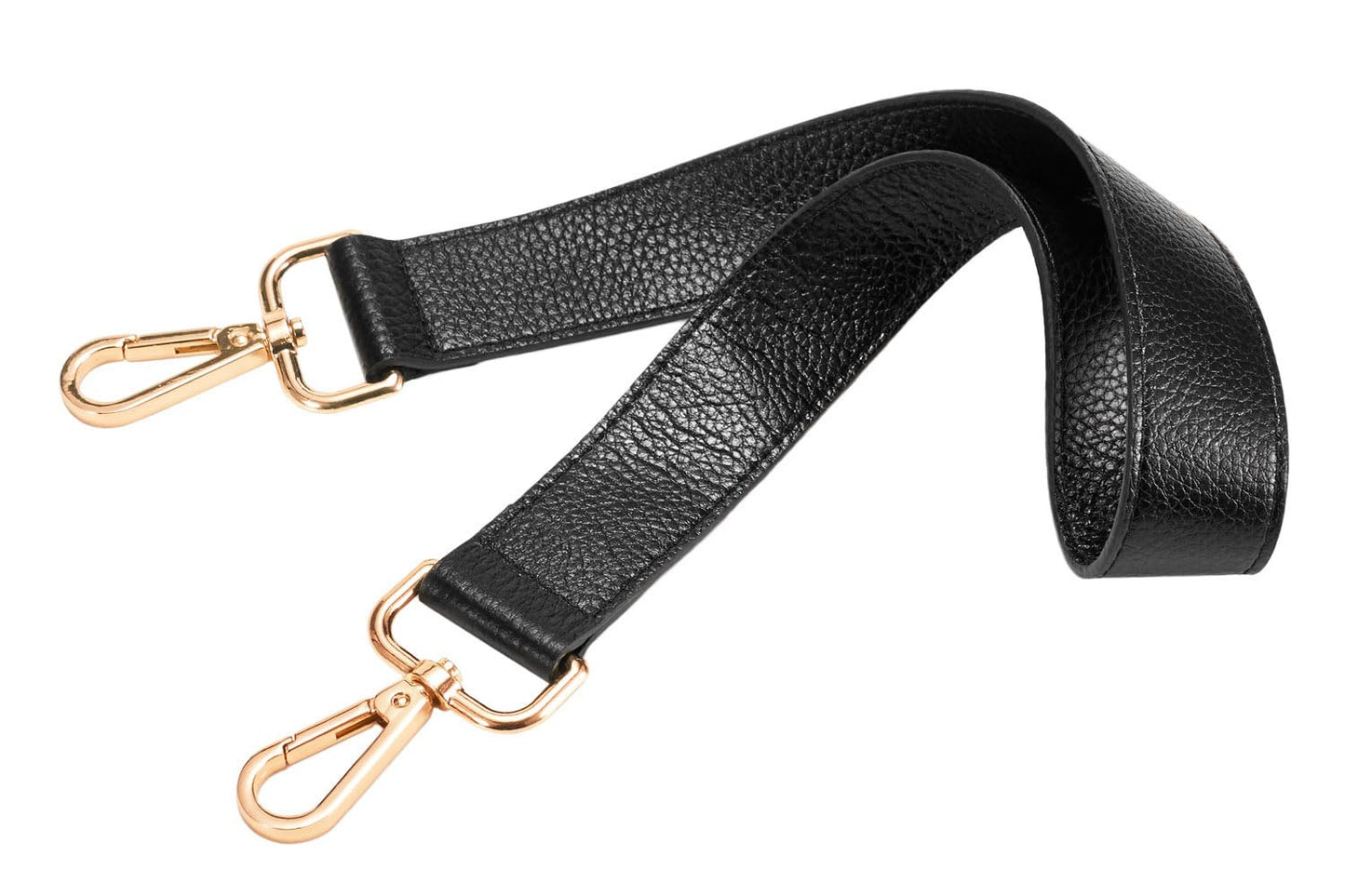 Live Up 24.8” Leather Replacement Strap for Handbags with Metal Buckles(Black-Gold Hardware)