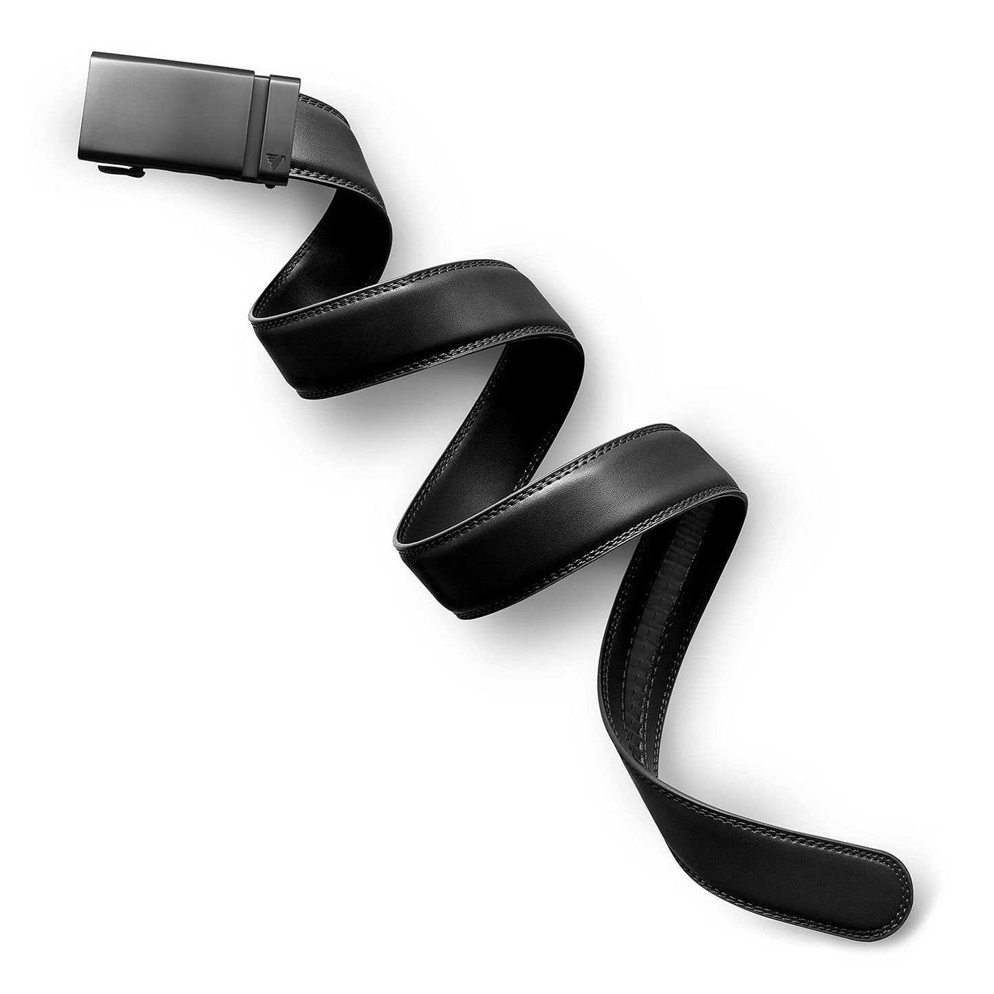 Mission Belt Men's Ratchet Belt - 35mm Gun Metal Buckle/Black Leather Strap, Small (28-32)
