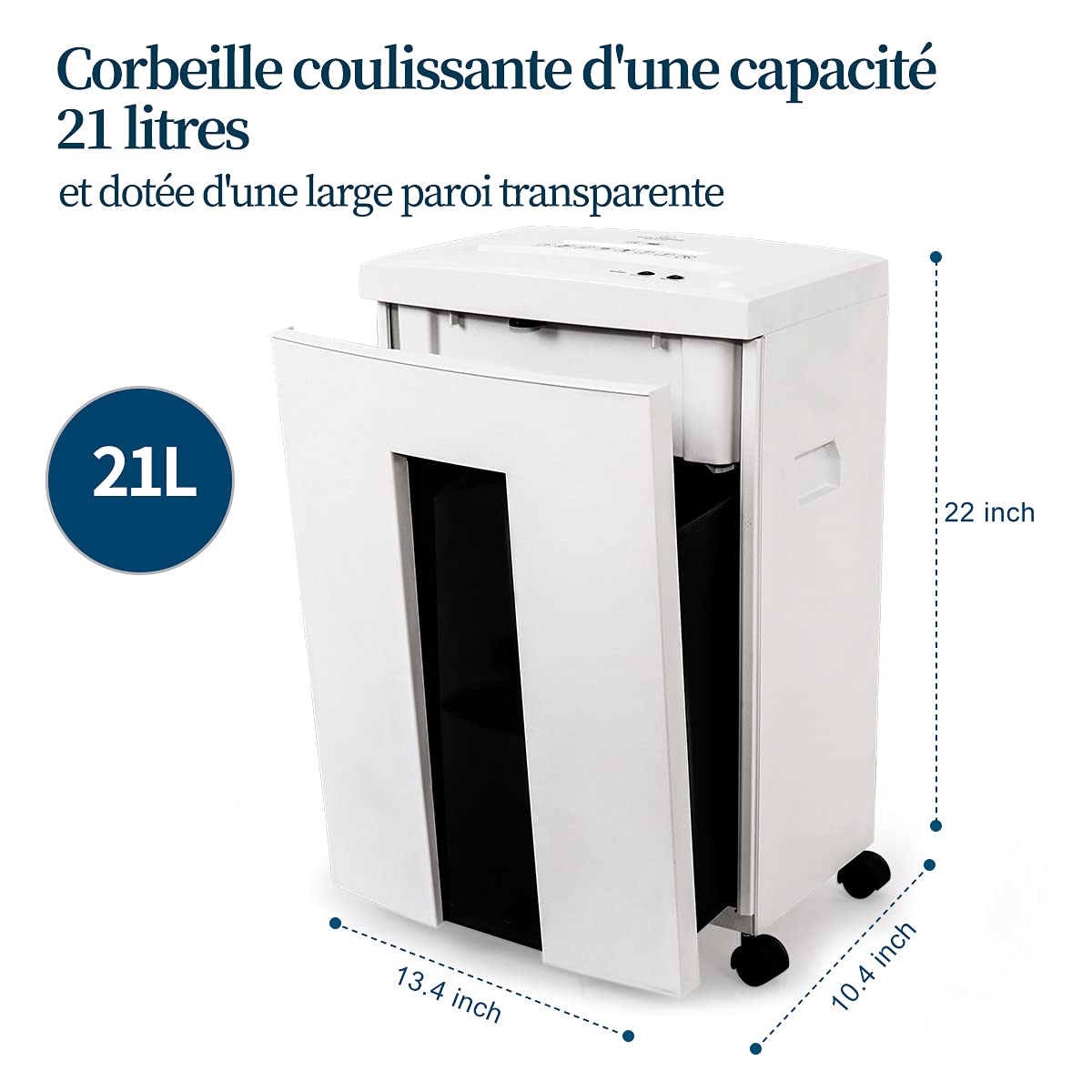 WOLVERINE 18-Sheet Shredders for Home Office Heavy Duty P-4 Security Level Crosscut Paper Shredder Paper/CD/Card Ultra Quiet Paper Shredder for Home with 6 Gallons Pullout Waste Bin SD9113(White ETL)