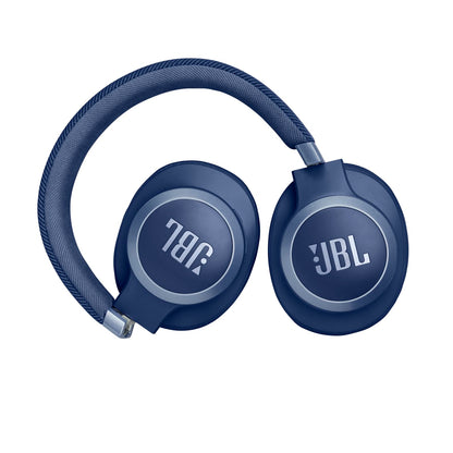 JBL Live 770NC - Wireless Over-Ear Headphones with True Adaptive Noise Cancelling with Smart Ambient, Up to 65 Hours of Battery Life, Comfort-fit Fabric Headband & Carrying Pouch (Blue)