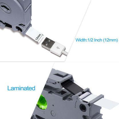 Womiten 4PK Tz Tape 12mm 0.47 Laminated Clear TZe-131 TZe131 Compatible for Brother Label Maker Tape 12mm 0.47 Clear TZ-131 1/2 inch x 26.2 ft, for P Touch PTD210 PTD200 PT-D220 PTH100 PTH110