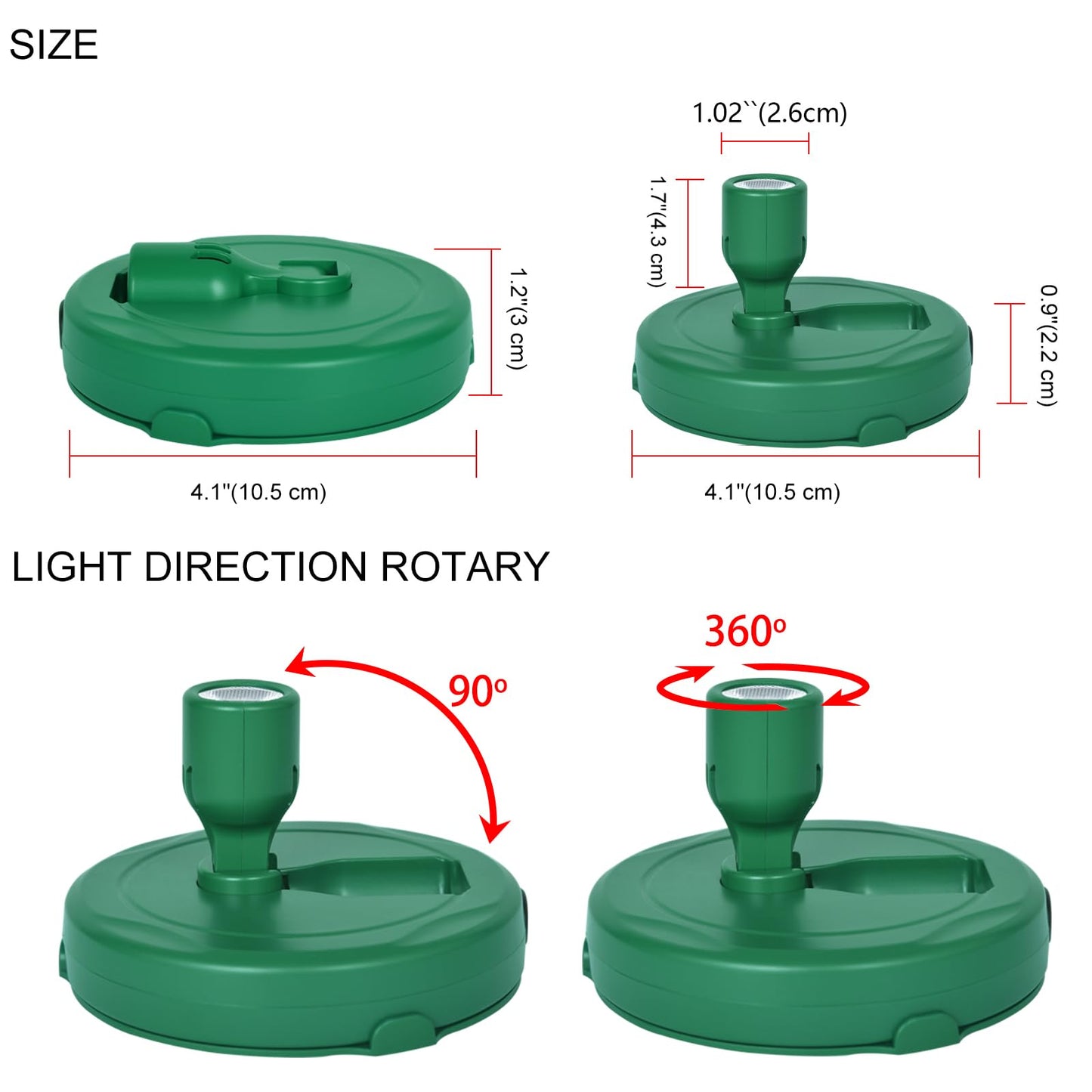 HAMVIDNE LED Spotlight, Battery Powered Picture Lights, Uplight Indoor, Puck Lights with Remote, Plant Spot Light for Wall Art Display Dartboard Painting Artwork Accent Closet-Green