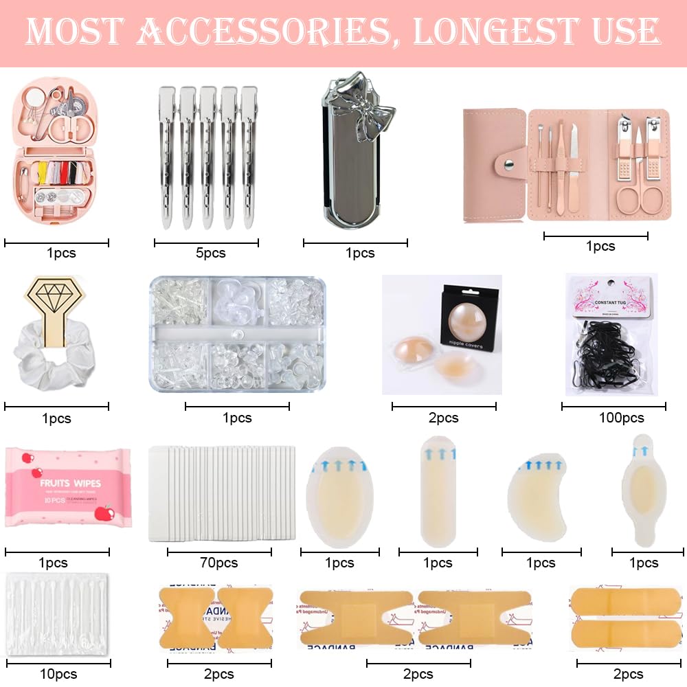 Emergency Kit for Women – Mini Emergency Kit with 50+ Essentials, Bridal & Wedding Day Survival Kit, Travel Safety Kit, Compact Women’s Emergency Kit