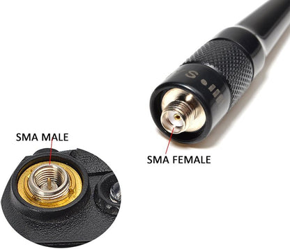 HYS 20W GMRS Two Way Radio Antenna - 14.96" SMA Female, 462-467 MHz, 2.5dBi Gain for Walkie Talkie/Repeater