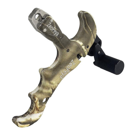 ZeoPeya Bow Release for Compound Bow, 4-Finger 360° Rotate Caliper Thumb Release Archery Accessories (Camouflage)