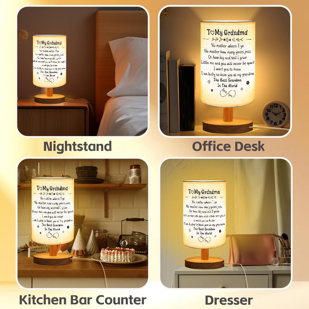 ZuEiiDop Grandma Gifts Best Grandma Table Lamp Mothers Day Birthday Gifts for Grandmas Granny Nana Mimi Gigi Grandmother Gift from Granddaughter Grandson Grandparent Day Gift for Grandmas Bedside Lamp