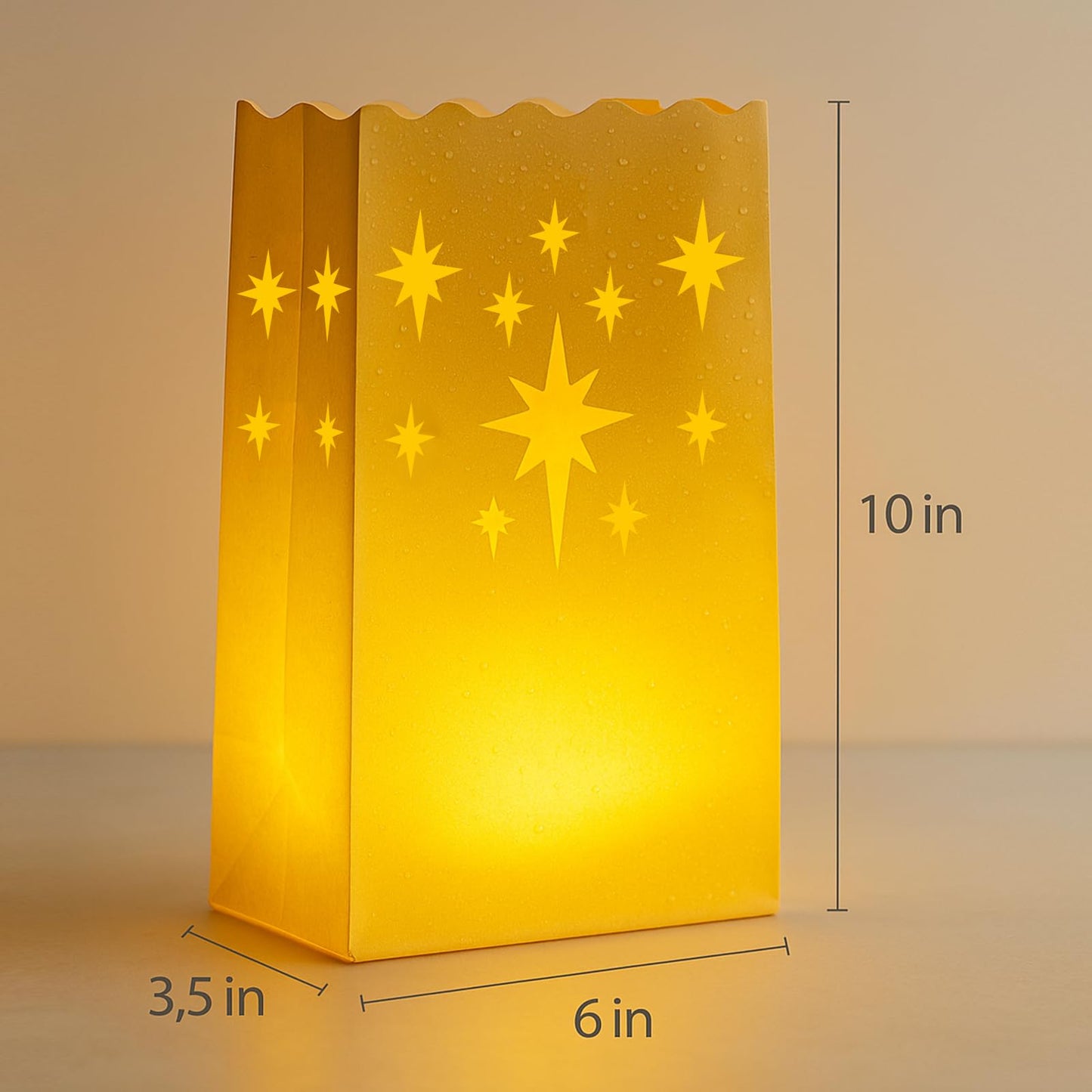 Btanadi Waterproof 30-Pack Luminaria Bags with LED Candles – Reusable White Plastic Luminaries for Outdoor, Christmas, Wedding & Party Decorations