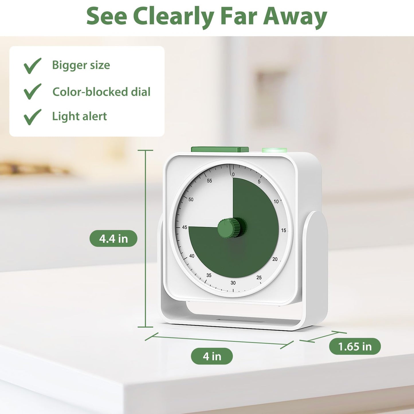 Rechargeable Visual Timer 60-Minute for Classroom Countdown Stopwatch Timer, w/Adjustable Stand for Homeschool Supplies Study Time Management Tool, for Desk Office Work Meetings, Mute Function, White