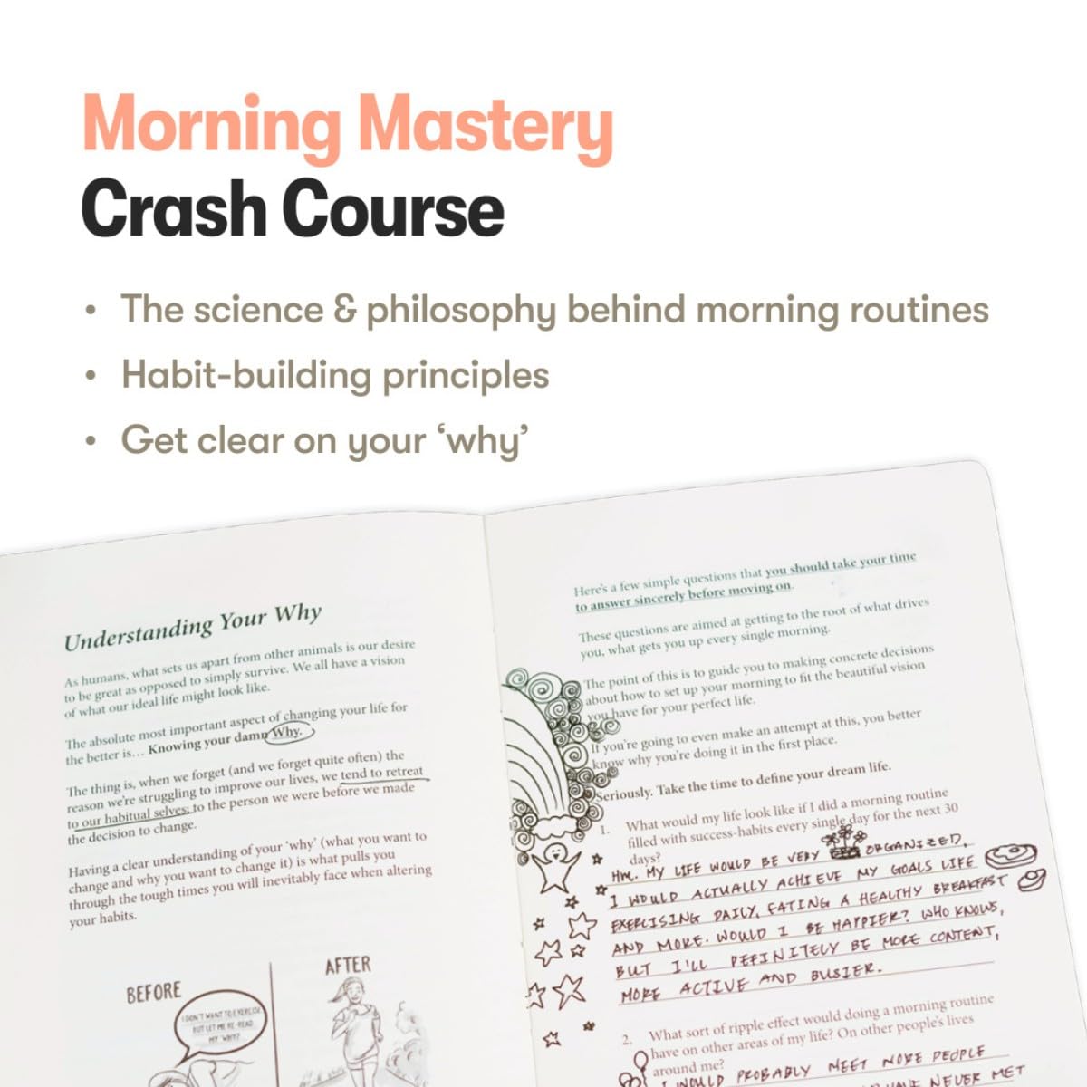 The Morning Sidekick Journal - Habit Tracker Journal! A Guided Journal for Morning Routines. A Science Driven Daily Journal with Prompts for Healthy Life Habits. Wellness Journal for Women and Men.
