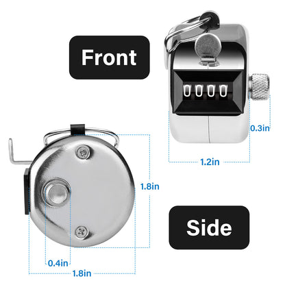 SDARMING Tally Counter, 4-Digit Clicker Counter, Metal Hand Tally Counters Clicker Pitch Counter for Counting, Knitting, Coaching, Golf, Lap, Fishing