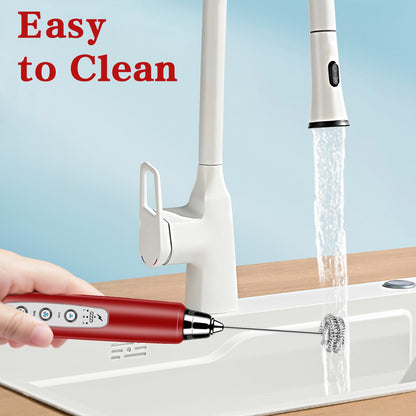 Milk Frother Handheld for Coffee, Electric Whisk 3 Speed Adjustable, Drink Mixer with Stainless 3 Whisks, Rechargeable Hand Frother Wand, Foam Maker for Latte Cappuccino Matcha Egg Silver