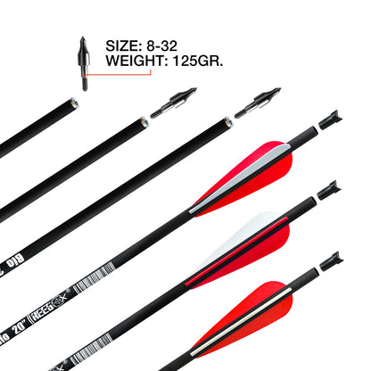 REEGOX Crossbow Bolts 20 inch Bio Crossbow Arrows with Moon Nocks and Removable Tips (Pack of 12) (20"-Red)