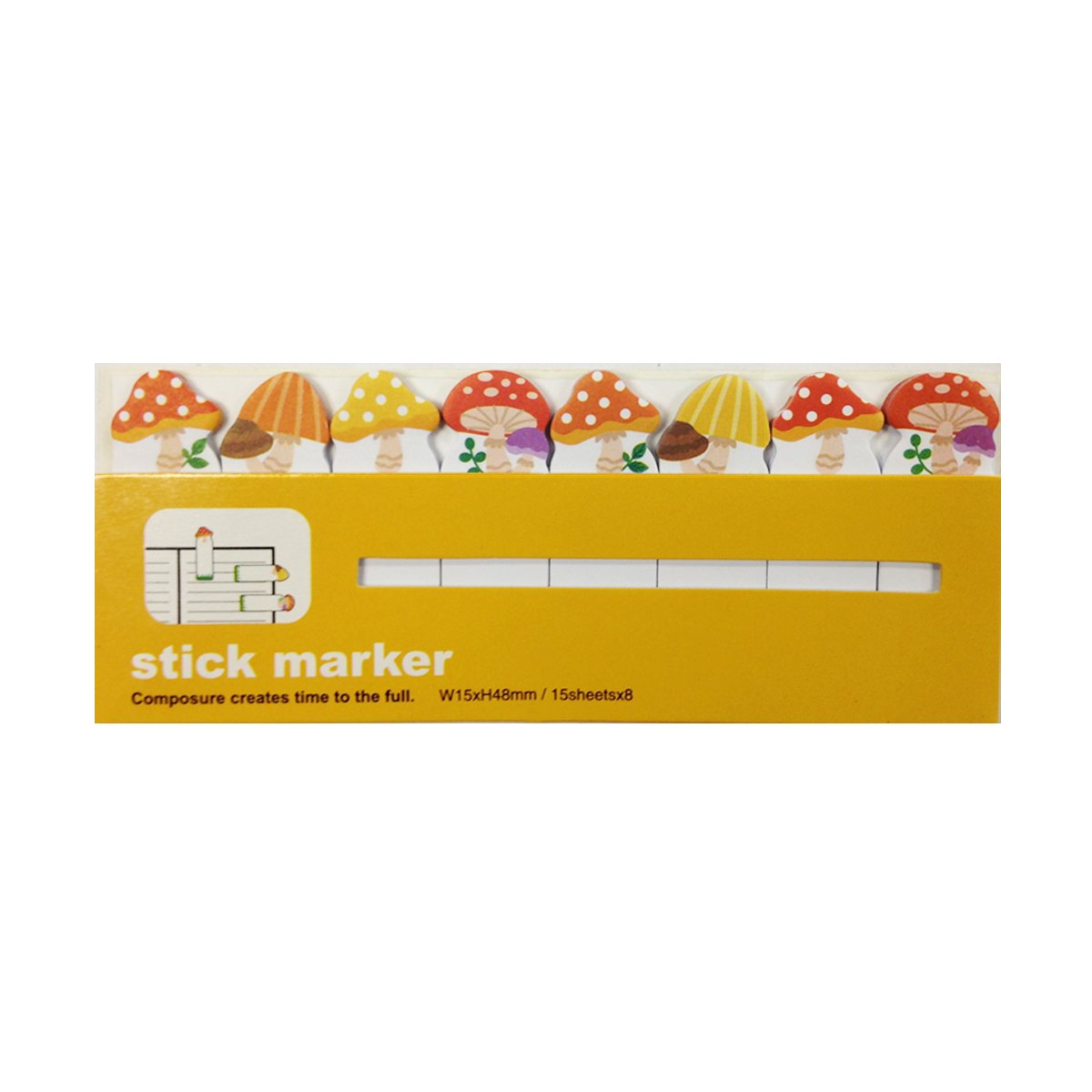 Wrapables® Bookmark Flag Tab Sticky Markers, Mushrooms (Set of 2)