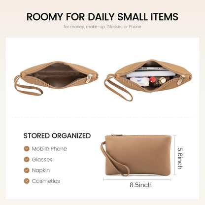 LOVEVOOK Laptop Tote for Women - 15.6 Inch Faux Leather Laptop Bag with Clutch, Large Capacity Office Purse Computer Briefcase for Casual Business Travel,Apricot