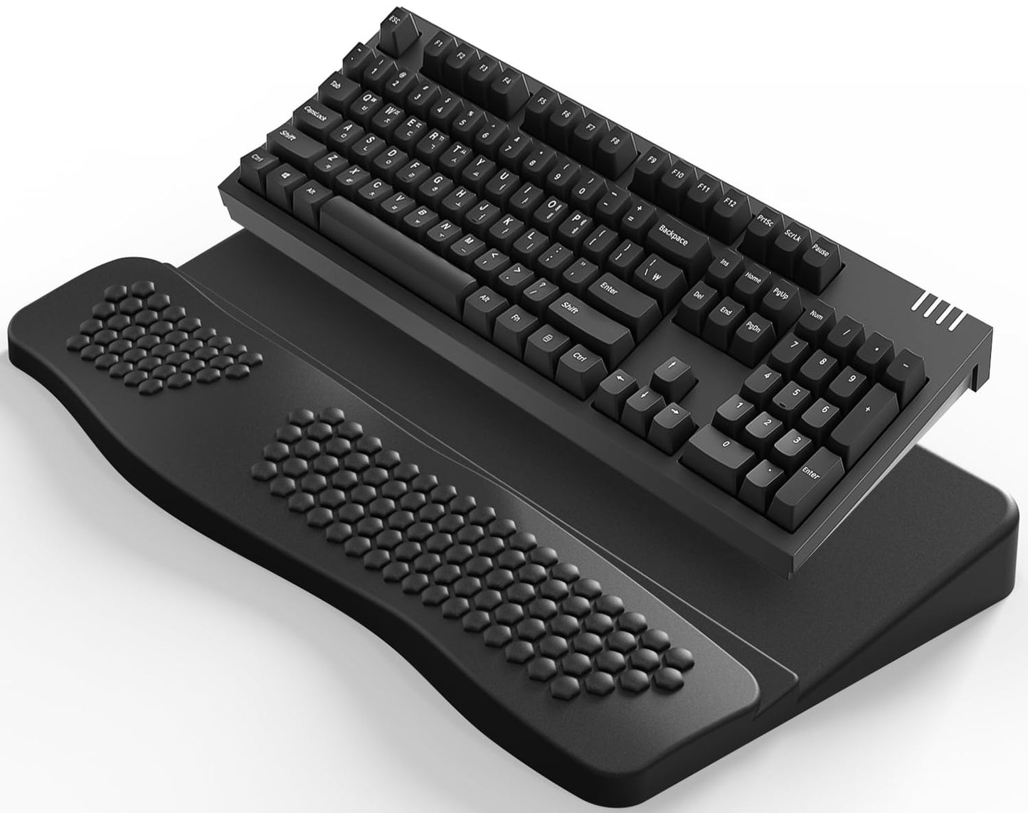 JIKIOU Keyboard Stand with Wrist Rest, Computer Keyboard Stand Pad with Non-Slip Base, Comfy Ergonomic Keyboard Riser Holder for Gaming Office Home 17.13x9.5 in Black