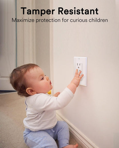 Lumary Smart USB Outlet with Type-C & USB-A Ports, WiFi in-Wall Outlet Compatible with Alexa & Google Home, Remote & Voice Control, Timer, FCC Certified, Tamper-Resistant, 4 Pack