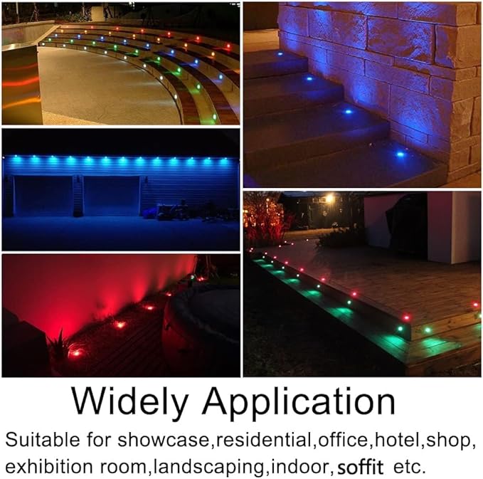 LED Deck Lights Kit, 30pcs Φ1.22 WiFi Wireless Smart Phone Control Low Voltage Recessed RGB Lamp In-ground Lighting Waterproof Outdoor Yard Path Stair Landscape Decor, Fit for Alexa,Google Home