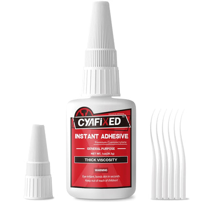 Super Glue Liquid, Instant Clear Cyanoacrylate Thick Viscosity Adhesive, Food Safe CA Glue for Shoe Sole Repair Leather Ceramic Plastic Glass Metal Wood Aquarium Porcelain Rubber Pottery Model Craft